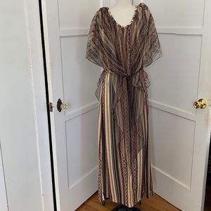 VTG Boho Maxi Caftan Handmade Tribal Print